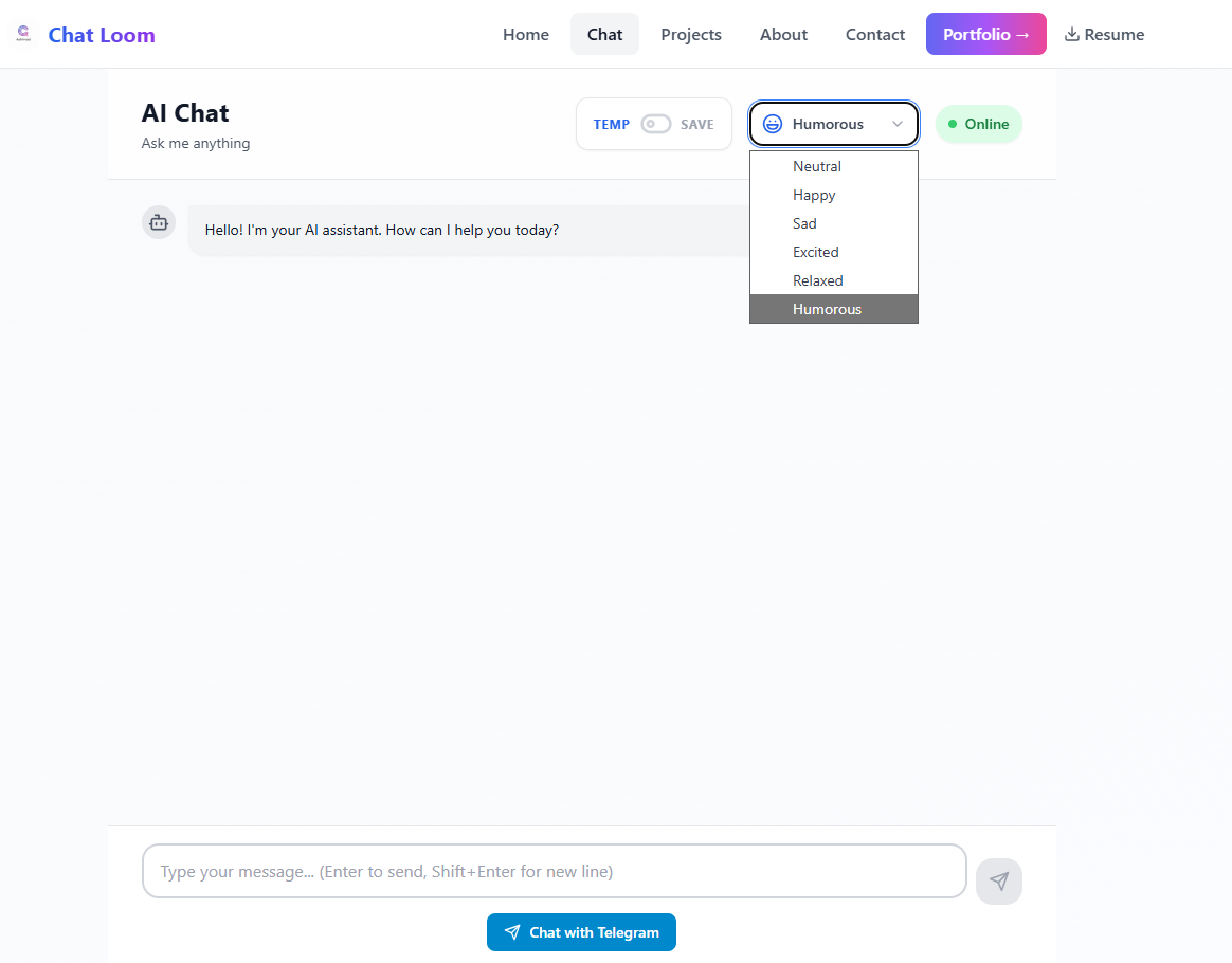 ChatLoom — Multi-Channel GenAI Interaction Platform platform screenshot 2